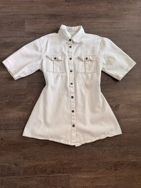 Petal & Pup Cream Button-Up Shirt Dress